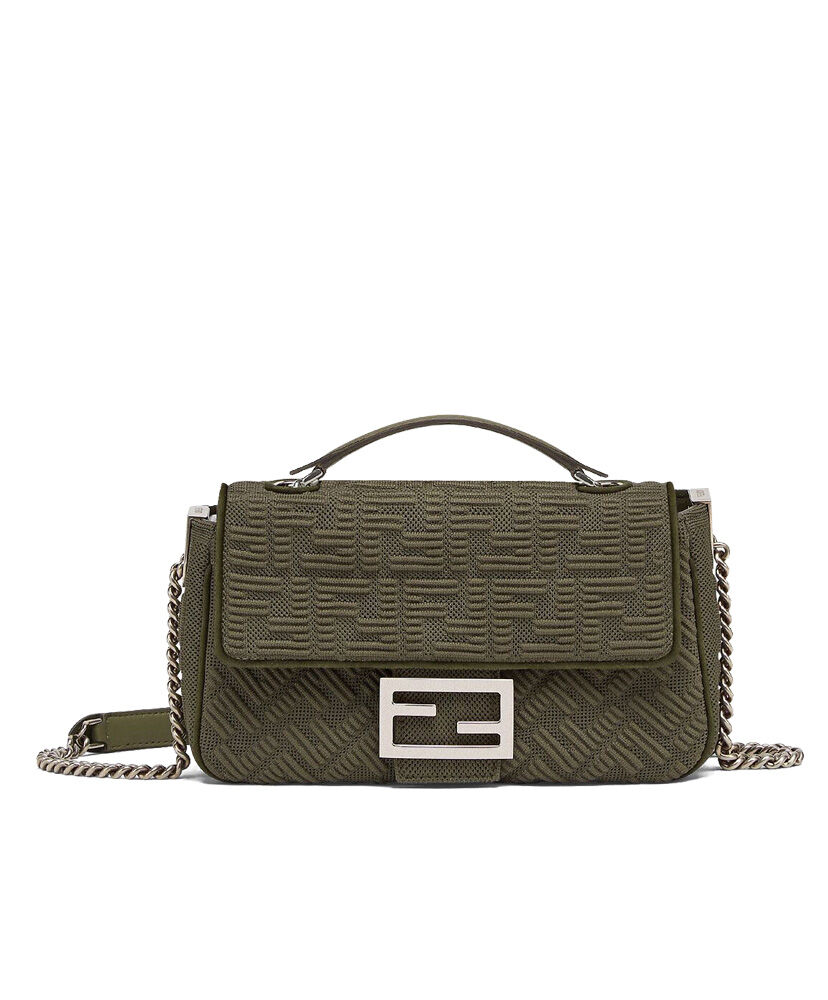 Fendi Midi Baguette Chain Handbag 8BR793 Green